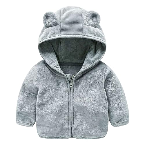 Toddler Boys Girls Fleece Hoodie Fall Winter Zip Up Jacket Kids Coat Outwear Cute Bear Ear Warm Snowsuit