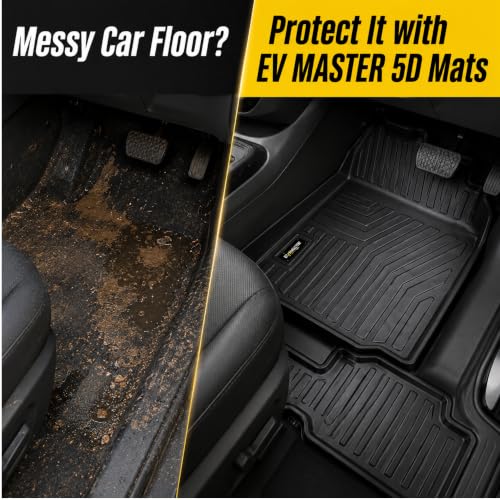 Image of EV MASTER Car Floor Mats for Maruti Grand Vitara Hybrid (2026 Onwards) Complete Set | Waterproof | Anti-Slip | Luxury Premium Car Mat | Full Coverage | Custom Fitted Car Foot Mats (5D Black)