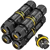 Waterproof Junction Box Outdoor Cable Connectors IP68 Connector External Sleeve Coupler, 2-Way Outdoor Extension Electrical Cable Protector SOMELINE® Connectors Cable Diameter Ø 5mm-9mm (Pack of 4)