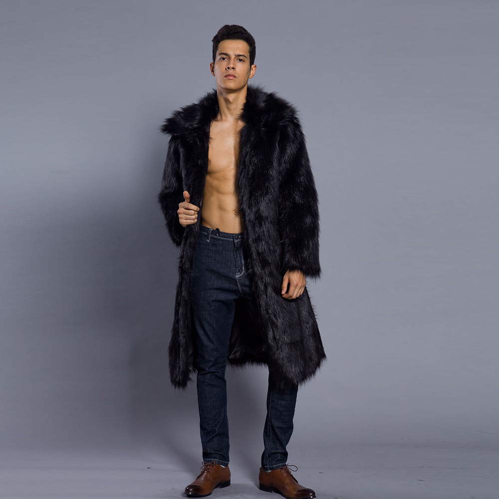Invernale Cappotto in Pelliccia Sintetica da Uomo Giacca spessa Cardigan Faux Cappotto Outwear caldo Cappotto da uomo Cappotti e giacche da uomo di Elegante Giacca parka Cappotto Spessa Caldo