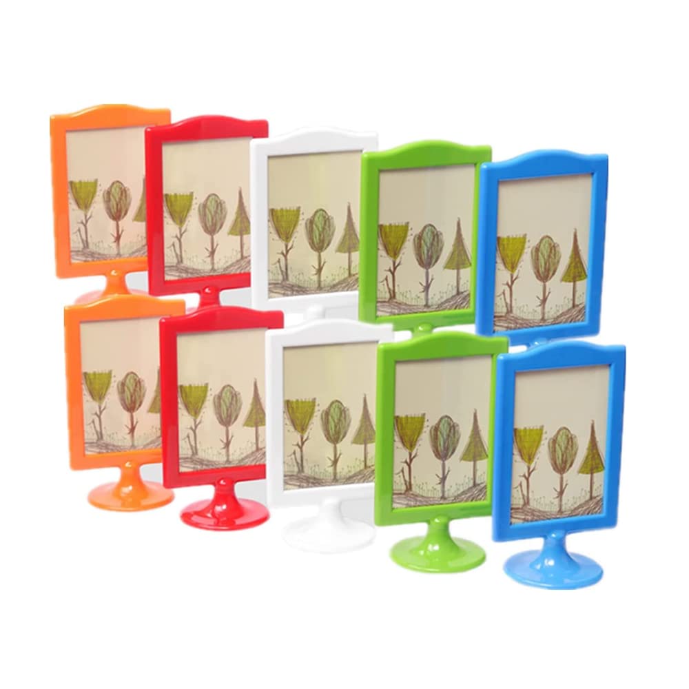 10 Pack 4x6 Double Sided Standing Picture Frames,Frames Double Sided, Photos and Art Display 5 Color Photo Frames Set For