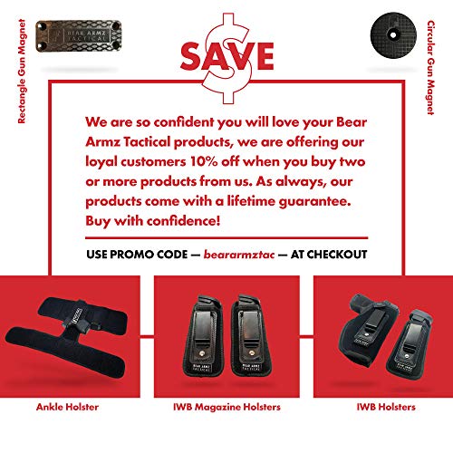 Universal IWB Magazine Holster | American Company | Mag Pouch Compatible with Glock 17 19 43 Sig P320 S&W M&P Shield | 6-21 Round Pistol Mags 9mm .40 .45 | Gun Ammunition Holsters | Handgun Ammo (1) - Thumbnail 5