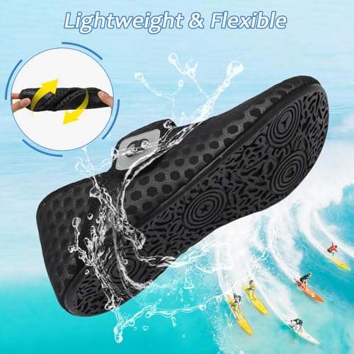 Image of Water Shoes for Women Men Barefoot Beach Swim Aqua Socks Summer Wide Slides Sandals Quick Dry Pool River Sea Sock Shoes