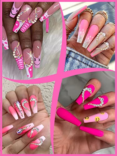 30 Pcs Heart Nail Art Charms, Torokom Valentine Heart Nail Art Rhinestone Pearl Colored White Crystal Gems Nail Diamond For Girl Women Diy Nail Art Decoration (15 Pairs, 3 Styles) #TOP5