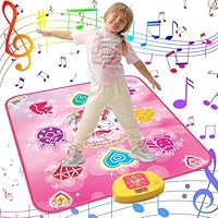Evereden Dance Mat Toys Birthday Gifts for 3 4 5 6 7 8-12 Year Old Girls, Princess Theme Music Dance Pad with 7 Game Modes, Adjustable Volume, LED Light (Unicorn)