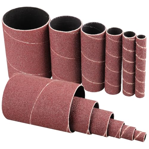 Shineboc 12 Piezas Rodillos De Lija De Óxido De Aluminio, Brown, para bricolaje, carpintería, trabajo de (Grano 60)