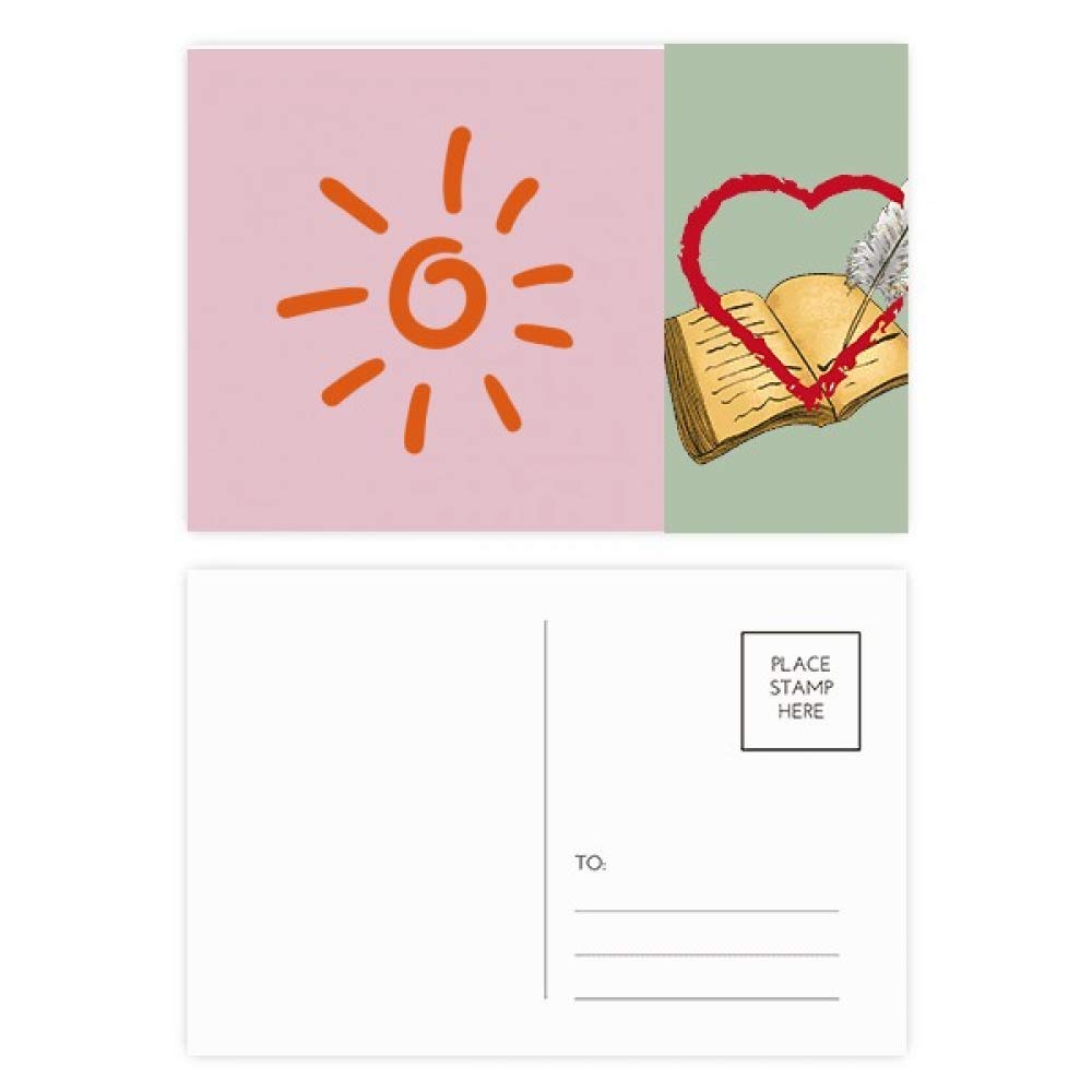 Lot de 20 cartes postales de painting avec motif de soleil et inscription « Thanks » - Orange