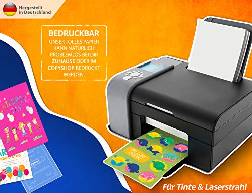 Image of 250 Sheets Printer Paper A4 80 g White - Premium Paper Pure White - DIN A4 - 21 x 29.7 cm - Copier Paper, Laser Printer & Inkjet for University, Photography, Presentations, Crafts - Ideal for Copiers