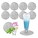 Silars Sottobicchieri, 10cm Sotto Piatti da Tavola Natalizi Sottobottiglia da Tavola per Tavolo, Pranzo, Cucina - Design Cavo, Lavabile, A Forma di Rotonda, 8PZ (Argento, C01)