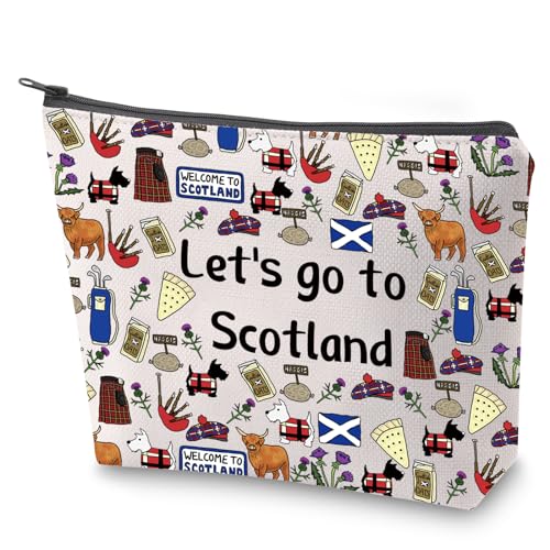 BAUNA Schottland Reiseetui ""Let's Go to Scotland"", Make-up-Tasche mit Reißverschluss, Schottland-Reisegeschenk, Schottland-Reise-Souvenir, Nach Schottland, Nein