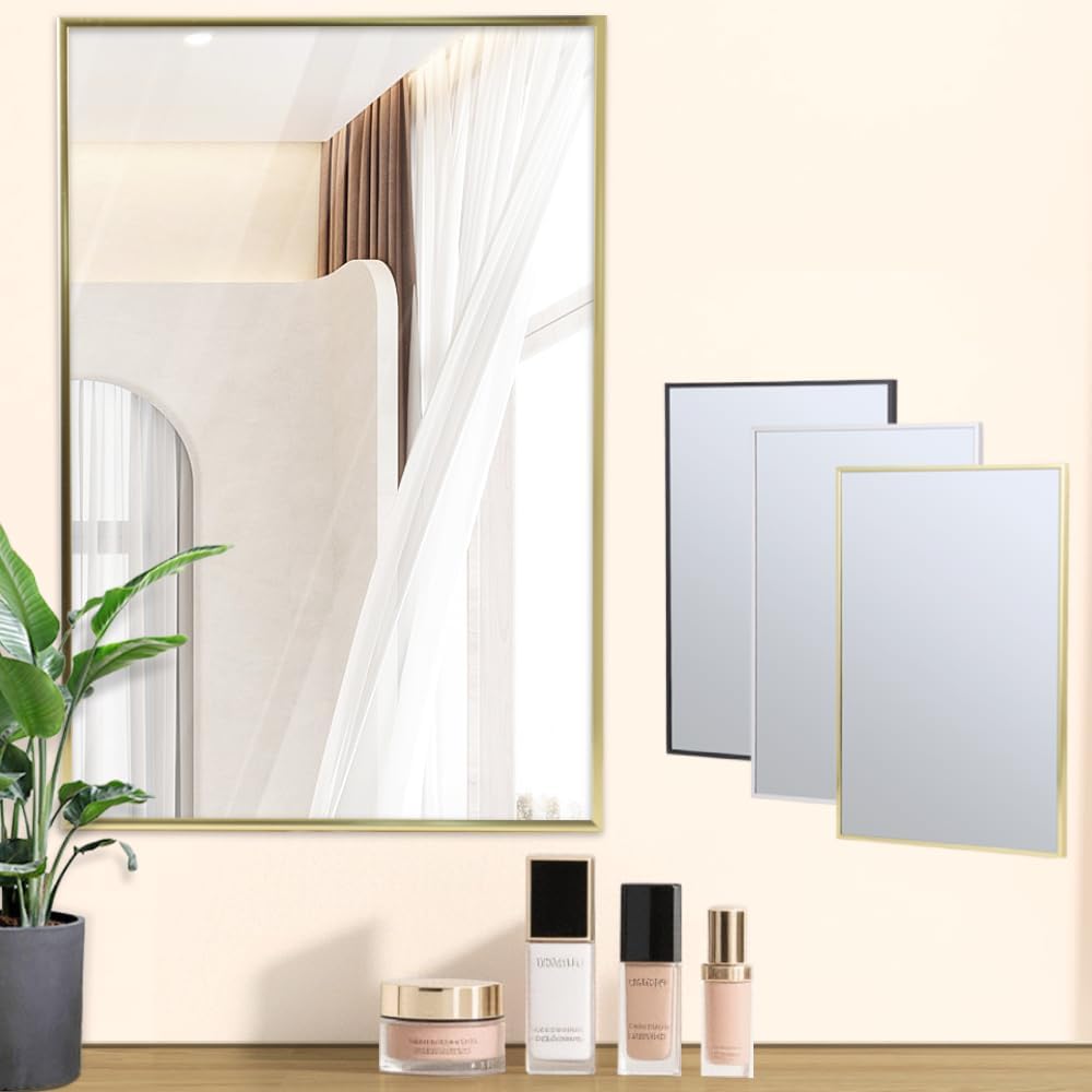 Amazon.co.jp: life_mart 鏡 壁掛け 四角 【 40cm×60cm おしゃれ