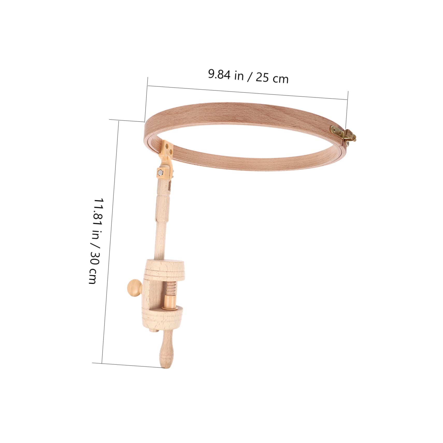 Operitacx Bastidor de Bordado de Madera para Mesa, Ajustable, Redondo | Punto de Cruz y DIY Stitching Arts, Instalación Fácil en Superficies Lisas, No se Deforma ni Rompe