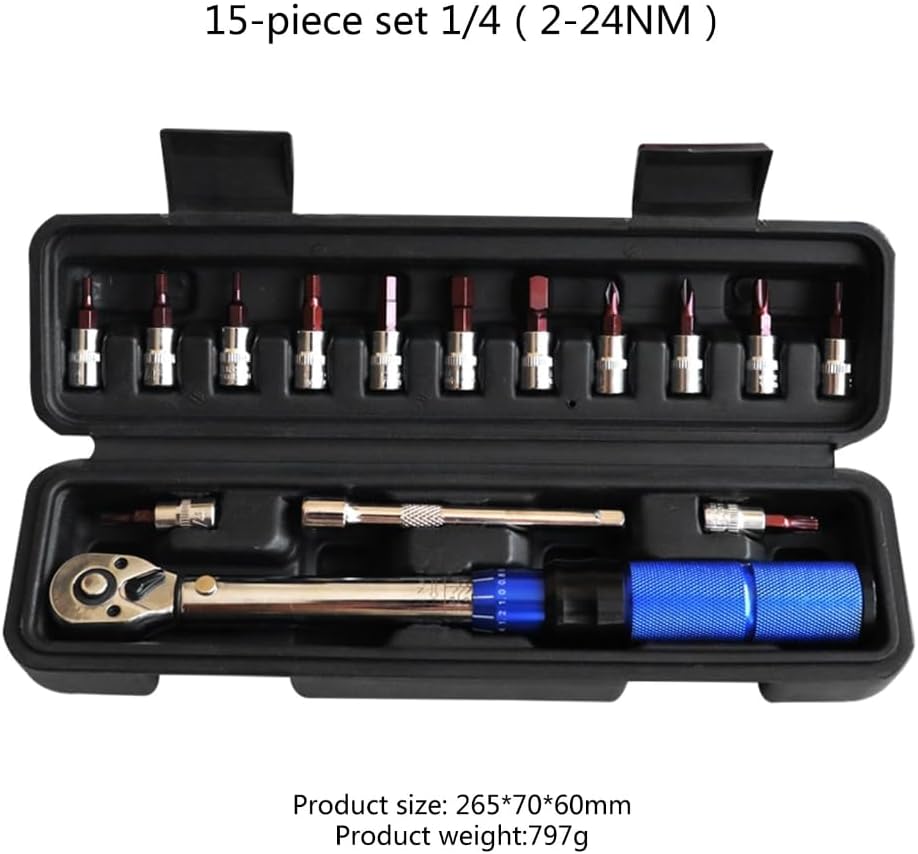 Durable Torque Wrench Bike Repair Spanner Adjustable Bicycles Repair Tools Kit Maintenance Kit for Road & Mountain Bikes