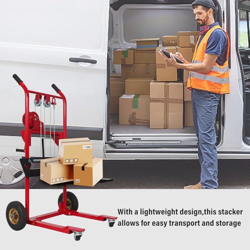 Aequanta Hydraulic Material Lift Winch Stacker,440 lbs Capacity Manual Pallet Stacker 35.4\" Lift Height 18.1\" Fork Length, Pallet Jack Truck Dolly - Thumbnail 7