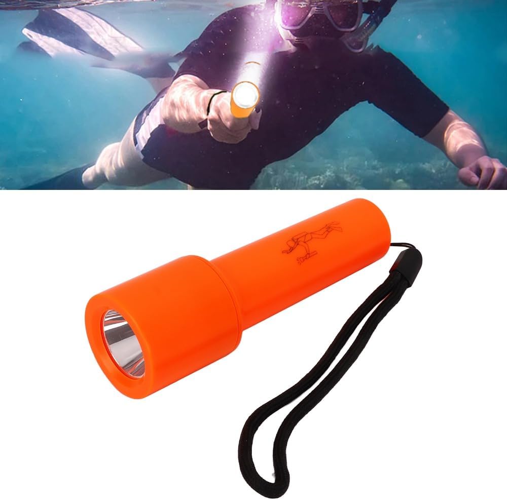 Water Proof ABS Strong Light Torch for Night Fishing, Dive Lamp with Wrist Strap for Deep Water Illumination and Emergency Lighting Activities
