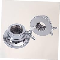 Vista 5 de 2 collares de barra, tuercas de mancuerna, bloqueo de tornillo, abrazadera, anillo de bloqueo universal de metal plateado para rotar, collares