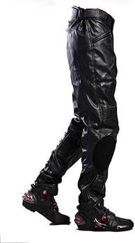 Amazon.co.jp: DUHAN バイクパンツ/ズボン レザー ブラック XXL