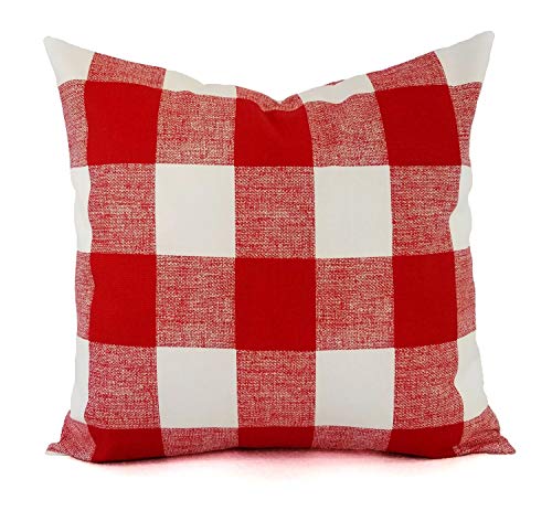 Amazon.com: Red Plaid Pillow Cover 