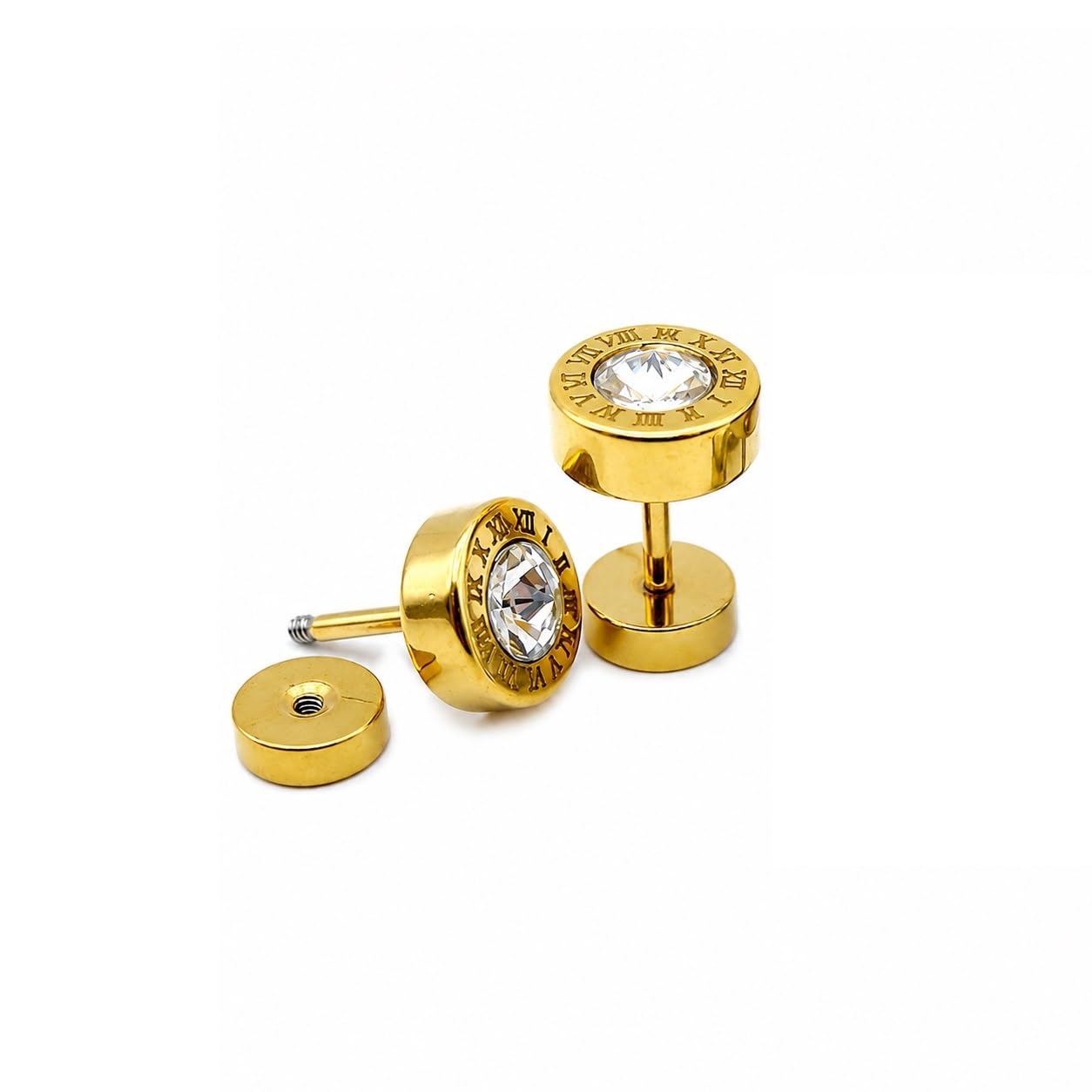 Gold Plated Stainless Steel Crystal Stud Earring Designer Zirconia Crystal Stud-picture-20