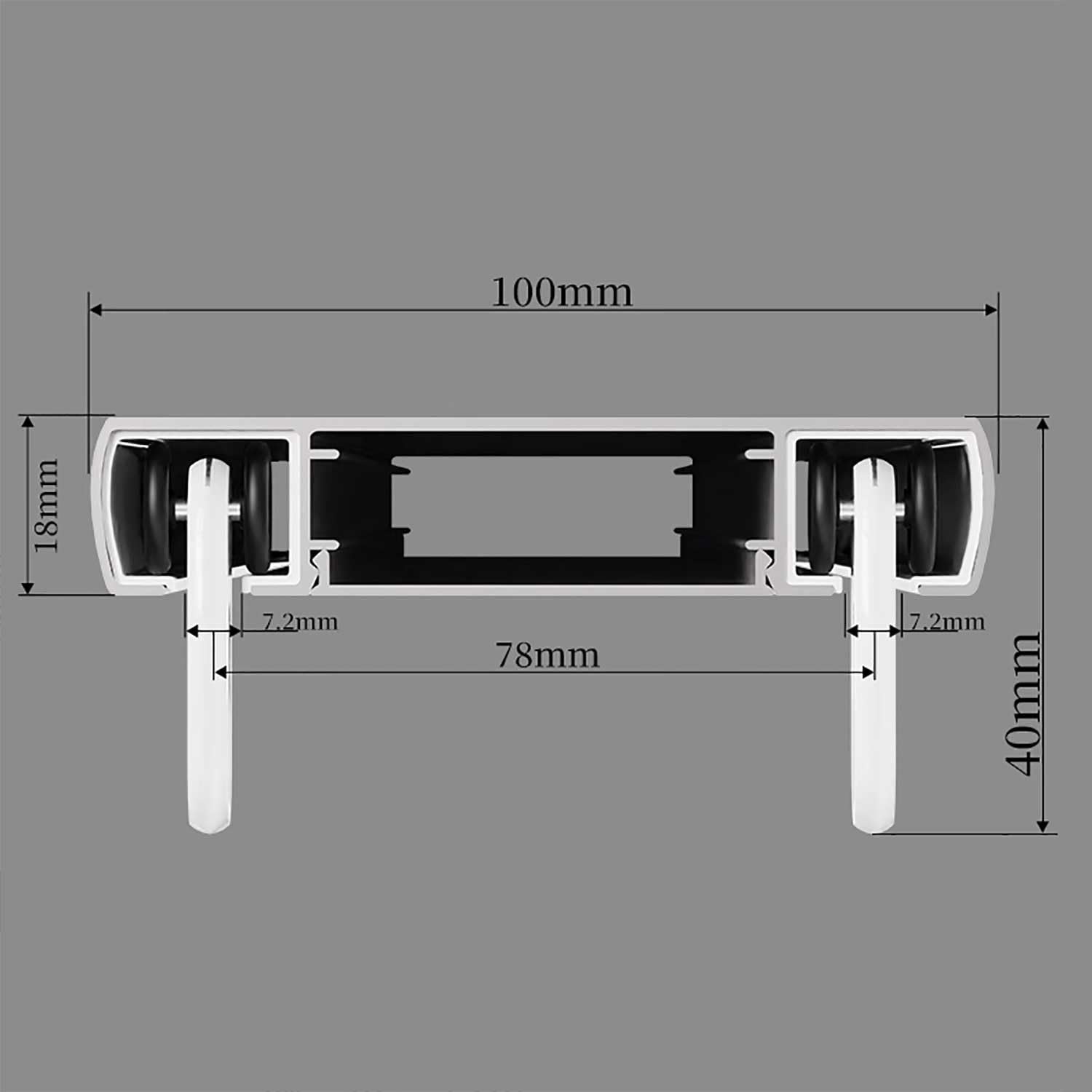 2 rails à rideaux en aluminium – Tringle à rideaux double facile à installer avec support de plafond – Séparateur de pièce de 2,6 m – Noir Idéal pour la décoration de la maison et la gestion de