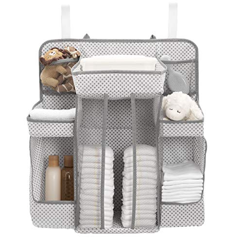 Image of Delta Children Universal Hanging Organizer for Changing Tables | Diaper Caddy | Nursery Storage, Barely Pink