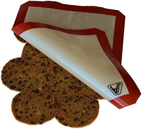 Silicone Baking Mat - Set Of 2 Half Sheet (Thick & Large 11 5/8" X 16 1/2") - Non Stick Silicon Liner For Bake Pans & Rolling - Macaron/Pastry/Cookie/Bun/Bread Making - Professional Grade Nonstick #TOP6