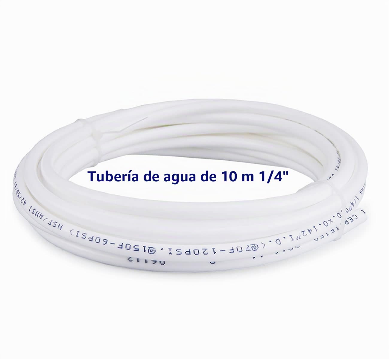 smardy ZO014 Kit de Conectores con 10m de manguera 1/4 pulgada (6,35mm) – para neveras side by side, ósmosis inversa, frigorífico americano y filtro de agua – montaje rápido sin herramientas