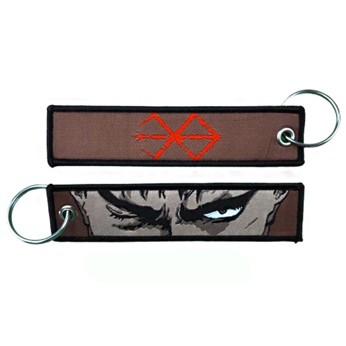 Gearcatweel 1 Pack Anime Keychain Tag Jet Tag Key Chain Cartoon Embroidered with Key Ring for Motorcycles Car Accessories
