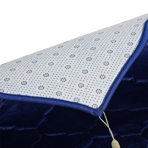Prayer-Rug-Muslim-Mat-Islamic-Thickening-Sponge-Muslim-Rug-for-Kids-Men-Women-with-Islam-Prayer-Beads-for-Eid-Travel-Ramadan-Soft-Luxury-Great-for-Knees-and-Forehead-Blue