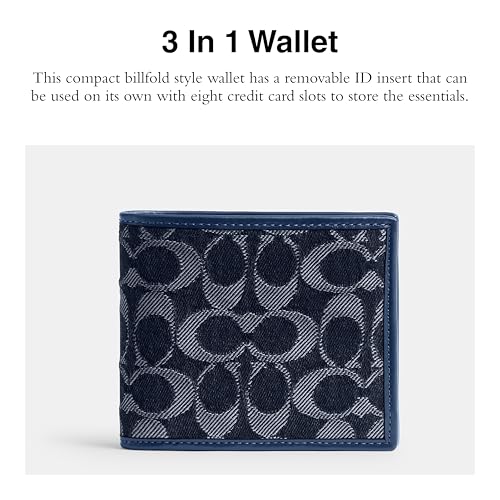 Coach Men's 3 in 1 Wallet in Signature Denim Accessory-Travel, Deep Blue2