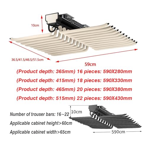 Porte-pantalons coulissant extractible télescopique pour garde-robe - 7