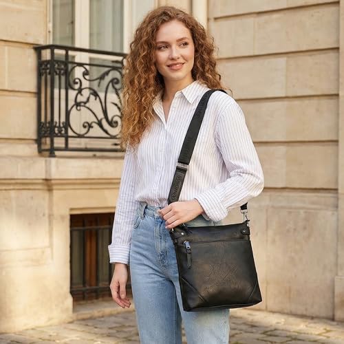 Image of TANTOMI Crossbody Bags for Women, PU Leather Hobo Purse Shoulder Handbags | Adjustable Wide Strap, Multi Pockets, Roomy, Lightweight, Versatile for Everyday or Travel