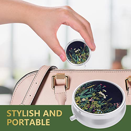 Image of Nipichsha Pill Box, Small Pill Case for Purse & Pocket, Cute Travel Medicine Organizer, Portable Medicine Container Holder to Hold Vitamins, Medication, Fish Oil & Supplement, Dandelion