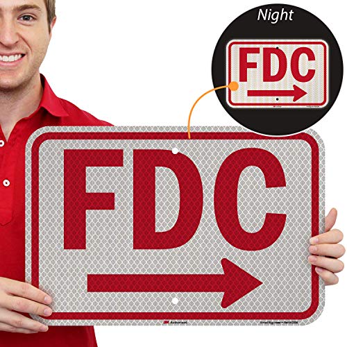SmartSign "FDC" Sign with Right Arrow | 12" x 18" 3M High Intensity Grade Reflective Aluminum