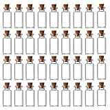 EWEIGEER 36 botellas pequeñas de vidrio de 4 ml con tapón de corcho, botella decorativa, frascos de viales, bonito tarro de almacenamiento, botella de deseos de 18 x 40 mm