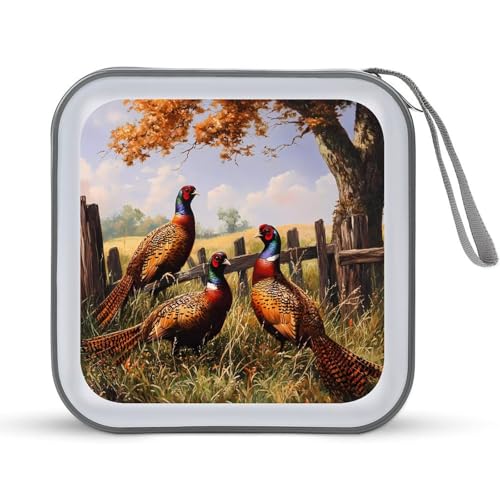 Pheasant Animal CD Case Portable DVD Holder Storage Organizer for Home Travel