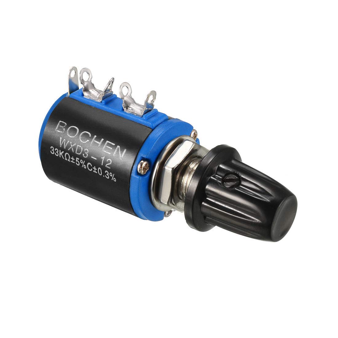 Potenziometro 33K Ohm / 1W Potenziometro Potenti Regolabili, Filo Avvolto, Precisione Multigiro con Bottoni, 1 pz
