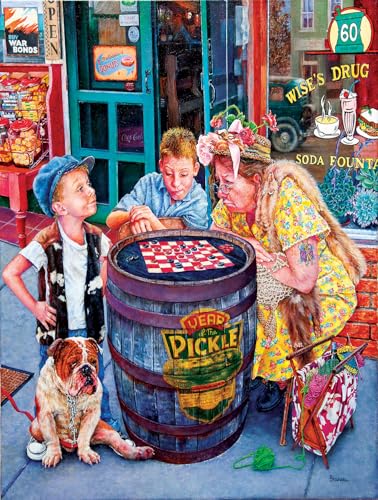 SunsOut Checkers Anyone? Rompecabezas de 500 piezas por el artista Susan Brabeau - Tamaño terminado 18" x 24" miniatura 3