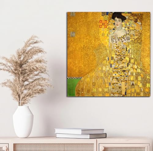 Image of Sikhash Gustav Klimt Canvas Paintings | Portrait of Adele Bloch-Bauer I Symbolist Art | Famous Artist Paintings for Wall | 12x12 Inches Unframed