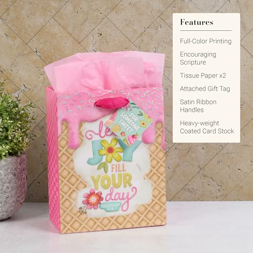 Image of Christian Art Gifts Medium Pink Gift Bag for Girls with Tissue