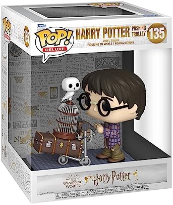 Funko POP Deluxe: Harry Potter 20th Anniversary - Harry Pushing Trolley, Multicolor, (57360)