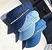 Retro Denim Fiddler Cap Newsboy Hats with Rhinestone Chain Women Girls Fashion Cabbie Captain Sailor Hat (Blue)
