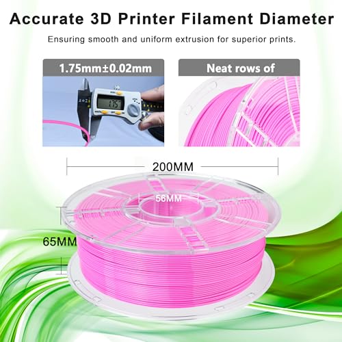 Image of iBOSS PETG 3D Printer Filament 1.75 mm Rose Pink 1KG (2.2lbs) Spool 3D Printing Filament, Dimensional Accuracy + /- 0.02 mm, Neatly Wound 3D Filament Fit Most FDM 3D Printers (PETG Rose Pink)