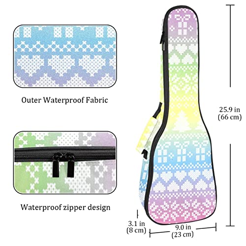 Housse pour ukulélé coloré arc-en-ciel motif géométrique de Noël 10 mm rembourrage épais 53,3 cm sac de transport avec… - Les Beatles, Paul McCartney, John Lennon, RIngo Starr, George Harrison Housse pour ukulélé coloré arc-en-ciel motif géométrique de Noël 10 mm rembourrage épais 53,3 cm sac de transport avec… – Image 5