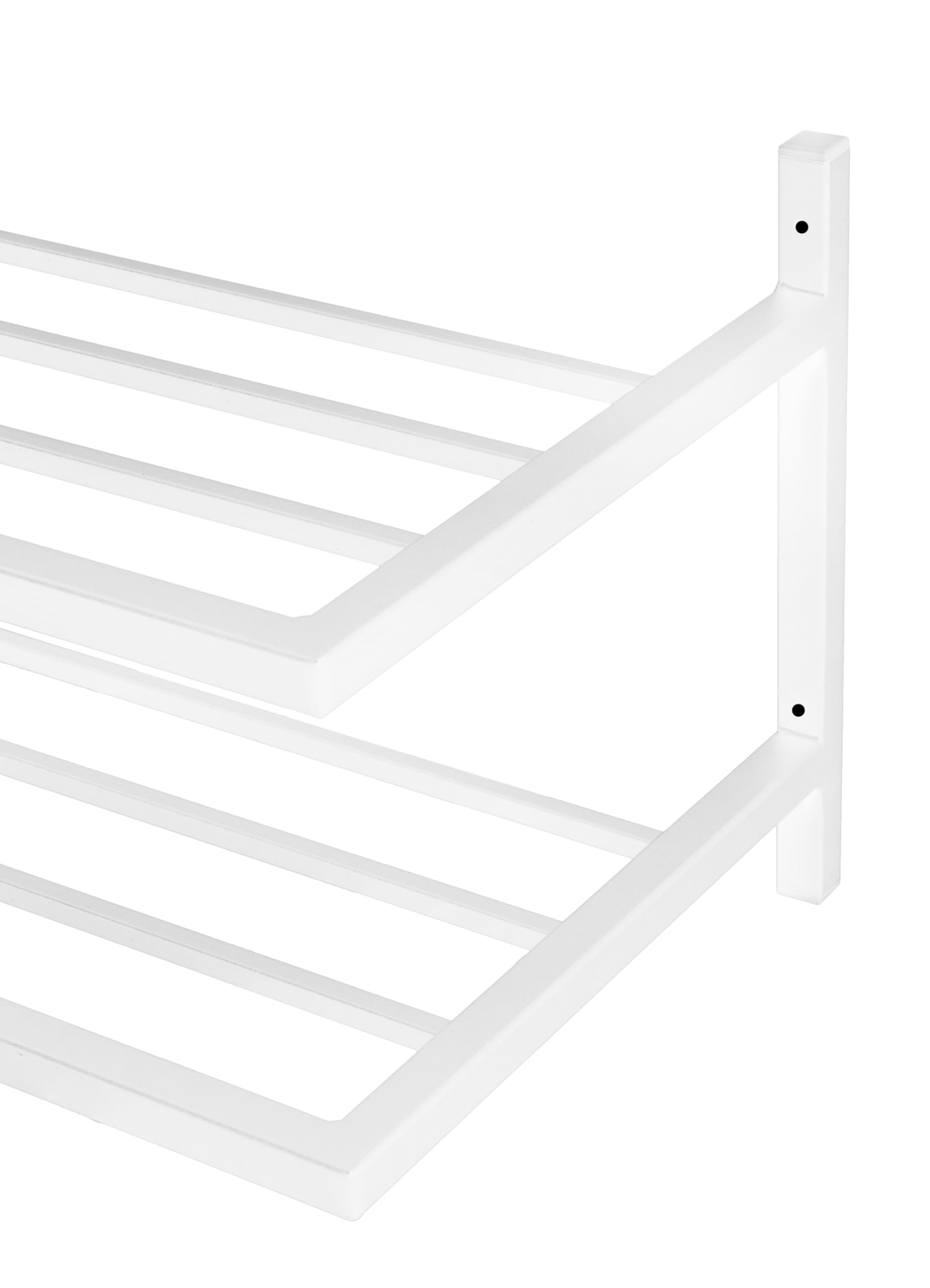 Schuhregal Metall - Schuhregal Hängend - 70 x 33 x 31 cm - mit 2 Ablagen, Wandmontage - Schuh Organizer für Flur, Garderobe - Schuhablage Scarpe Weiß
