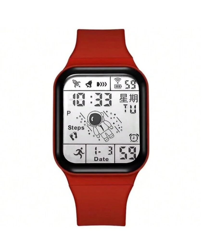 EVOTECH Rectangular Dial Sports Watch with Alarm, LED Display, Stopwatch for Men and Women, Boys and Girls (Maroon) (B0CXDXYMCL) Amazon Price History, Amazon Price Tracker