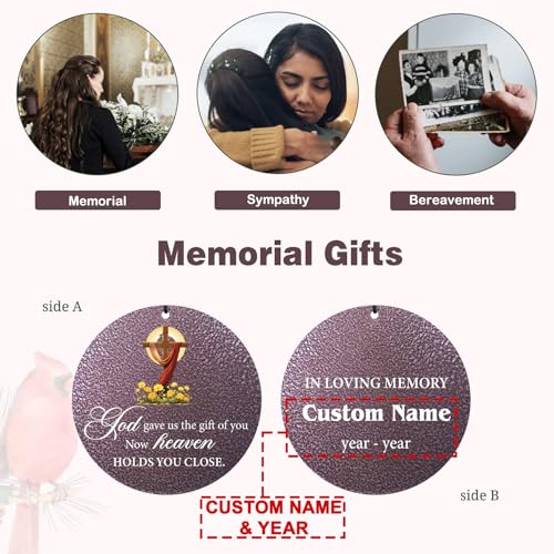 Image of Personalized Memorial Wind Chimes for Loss of Loved One, Sympathy Gifts for Loss Mother Father Sister, Deep Tone Windchime for Outside Garden,Produced in Texas