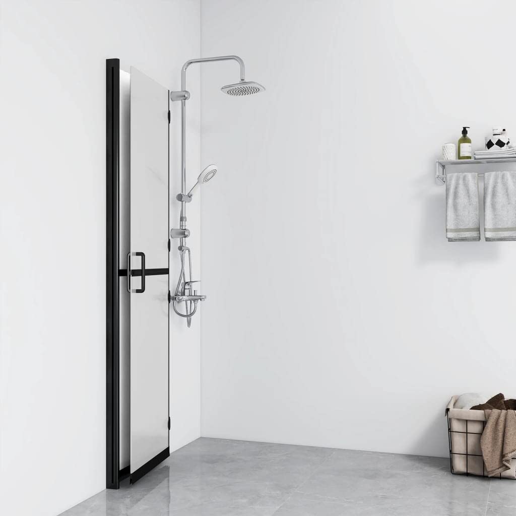 Parete doccia pieghevole in vetro temperato da 5 mm con telaio in alluminio, 80 x 190 cm, pieghevole e salvaspazio, facile da pulire