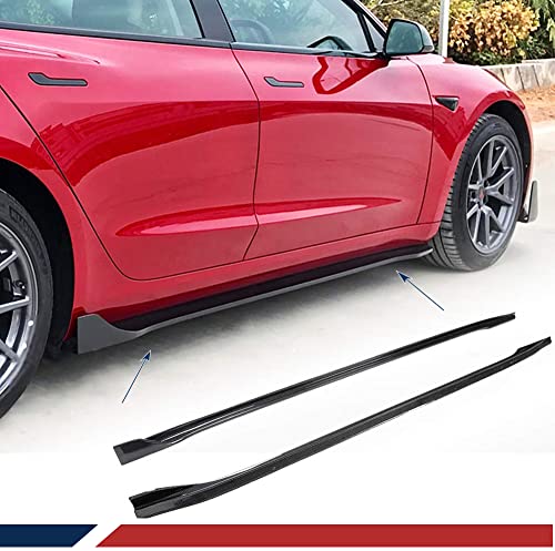 JC SPORTLINE Faldas laterales de fibra de carbono para Tesla Model 3 Sedan 2016-2020 Rocker Panels Side Trim Spoiler Side Skirt Extensiones Factory Outlet Cover