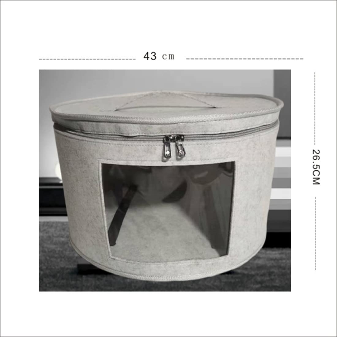 Lizusidtsy Hat Box Organizer Round Travel Hat Boxes Foldable Hat Storage Bag with Dustproof Lid Large Hat Storage Box Hat Boxes D